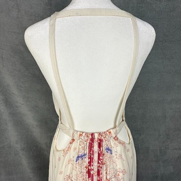 Free People Dress Women 6 Cream Floral Halter Maxi Fairy Whimsy Beach Boho Flowy - Picture 5 of 15